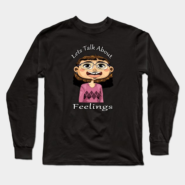 girl lets talk about feeling cartoons Long Sleeve T-Shirt by yrb barach